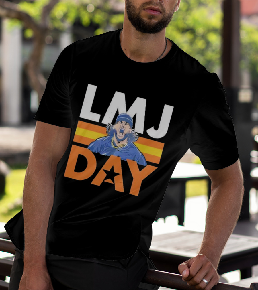 LMJ Day Lance McCullers Jr Bold Illustration With Star And Stripes T-Shirt