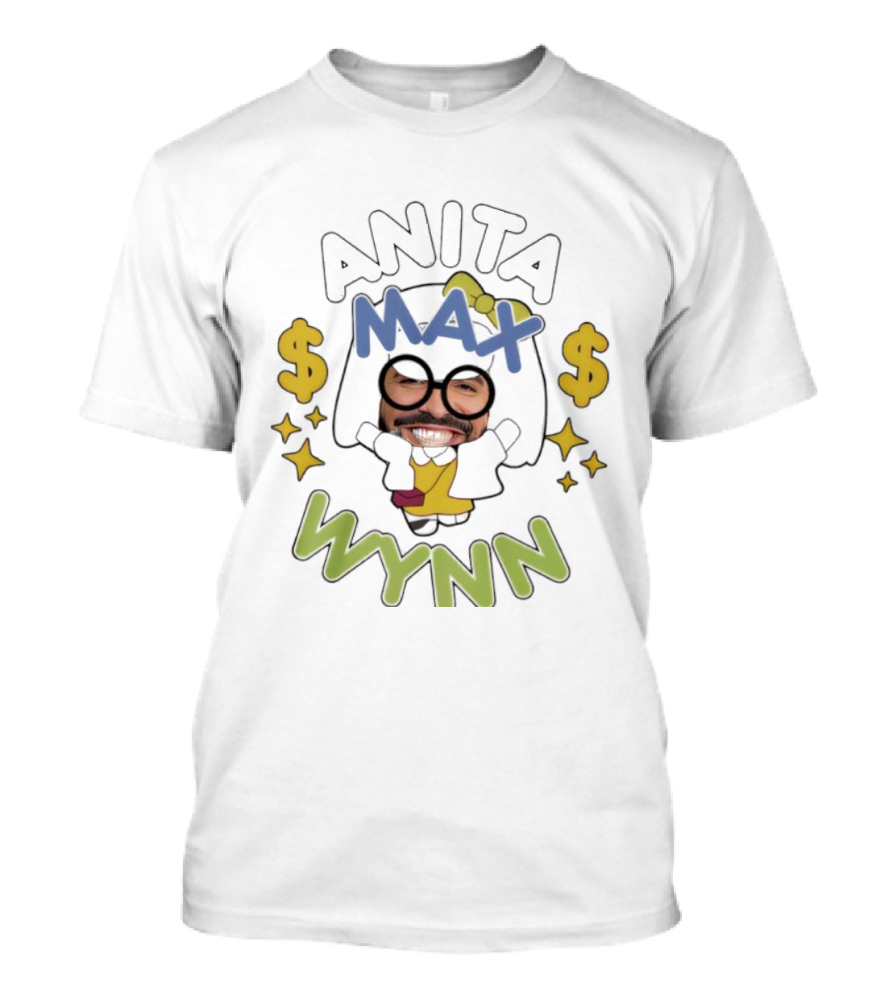 Anita Max Wynn Dollar Symbols And Beard Graphics T-Shirt