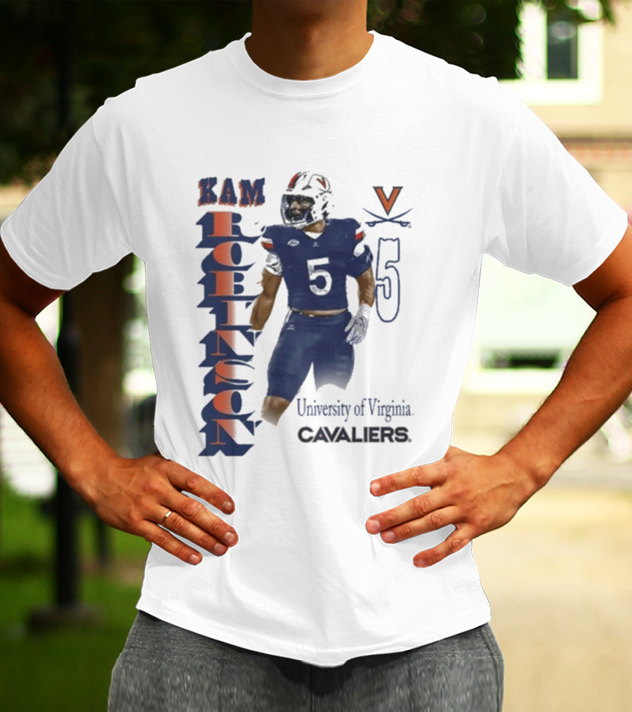 Kam Robinson University Of Virginia Cavaliers Football Number 5 T-Shirt
