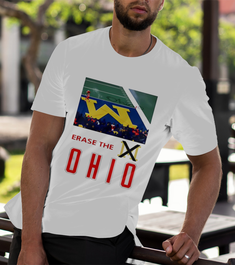 Erase The Ohio Michigan Stadium Rivalry W Logo T-Shirt