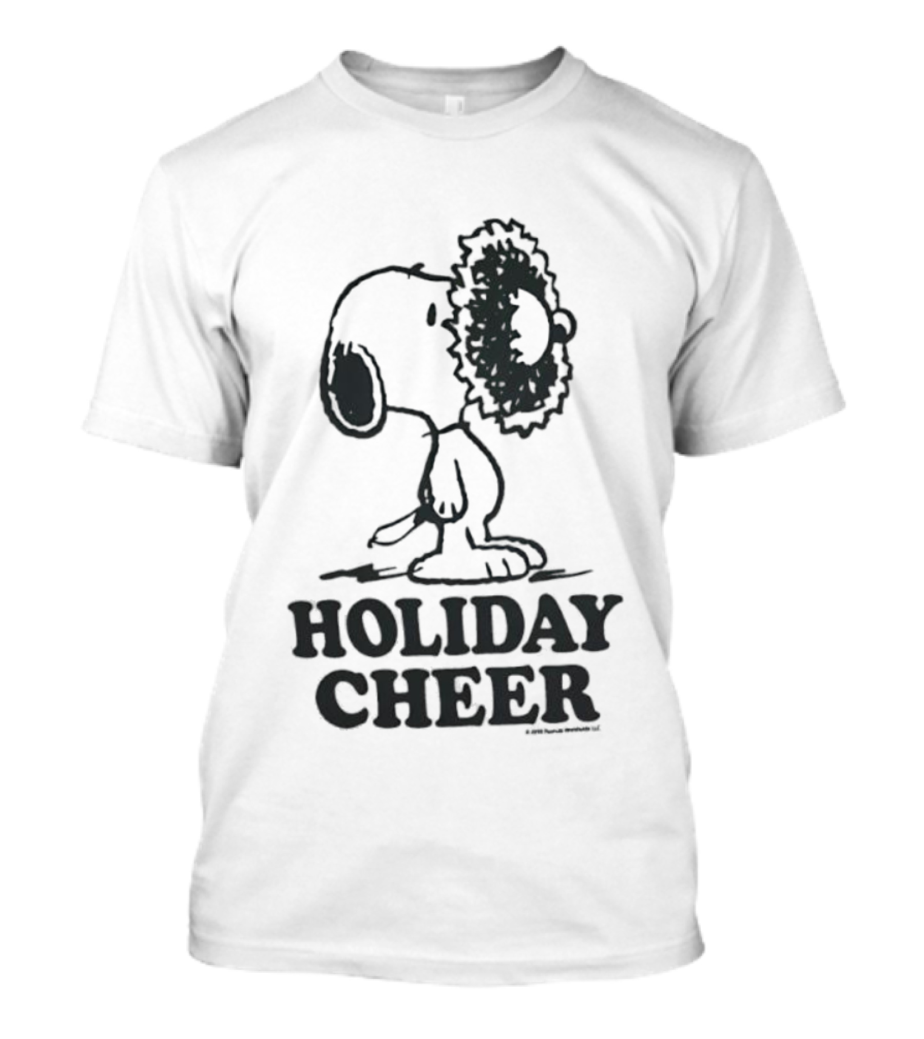 Snoopy Christmas Wreath HOLIDAY CHEER Peanuts Holiday T-Shirt