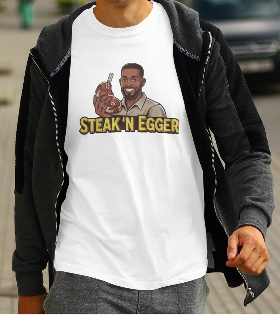 Steak 'N Egger Man Holding Steak T-Shirt