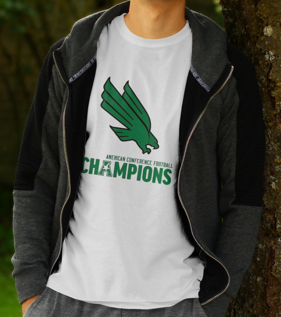 UNT Football 2025 American Conference Champions Green Eagle Celebration T-Shirt