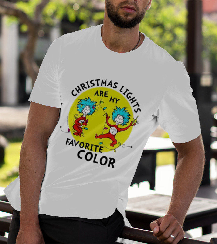 Christmas Lights Are My Favorite Color Thing 1 And Thing 2 Juniors Cropped T-Shirt