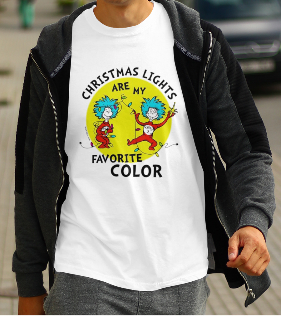 Christmas Lights Are My Favorite Color Thing 1 And Thing 2 Juniors Cropped T-Shirt