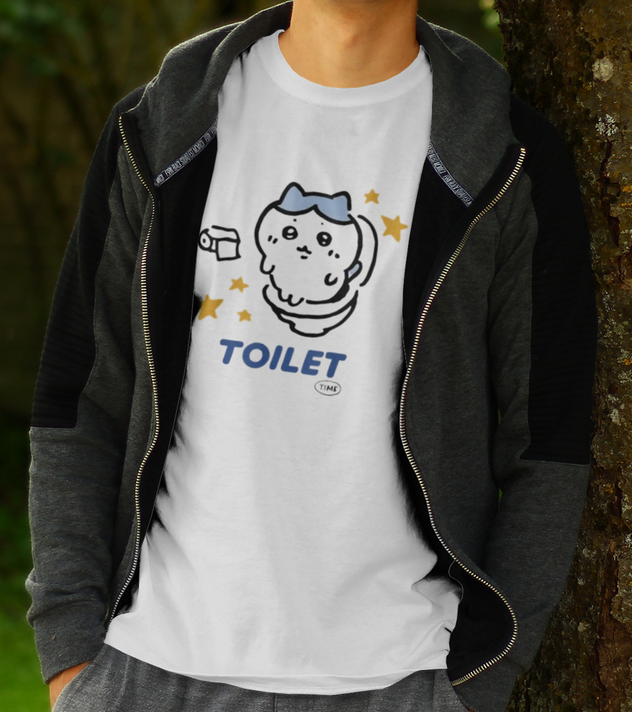 Toilet Time Chikawa Meme Cute Character Roll T-Shirt