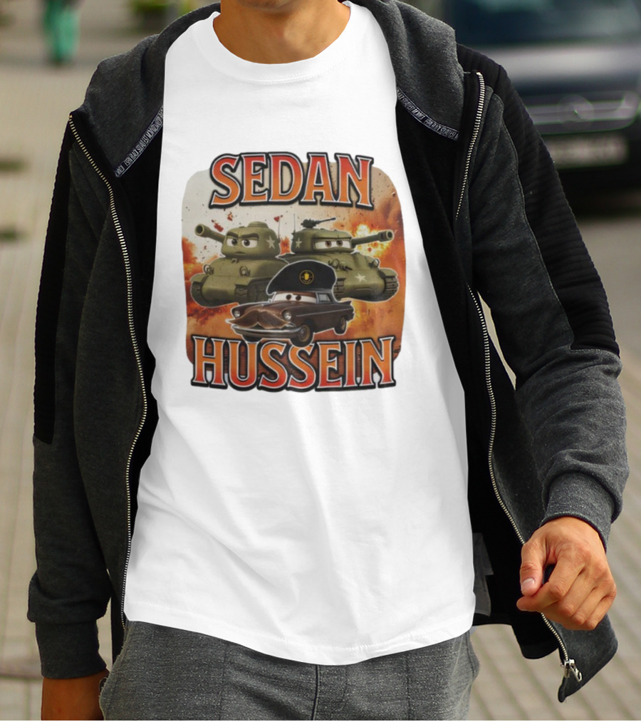 SEDAN HUSSEIN Tanks Explosive Cartoon Style T-Shirt