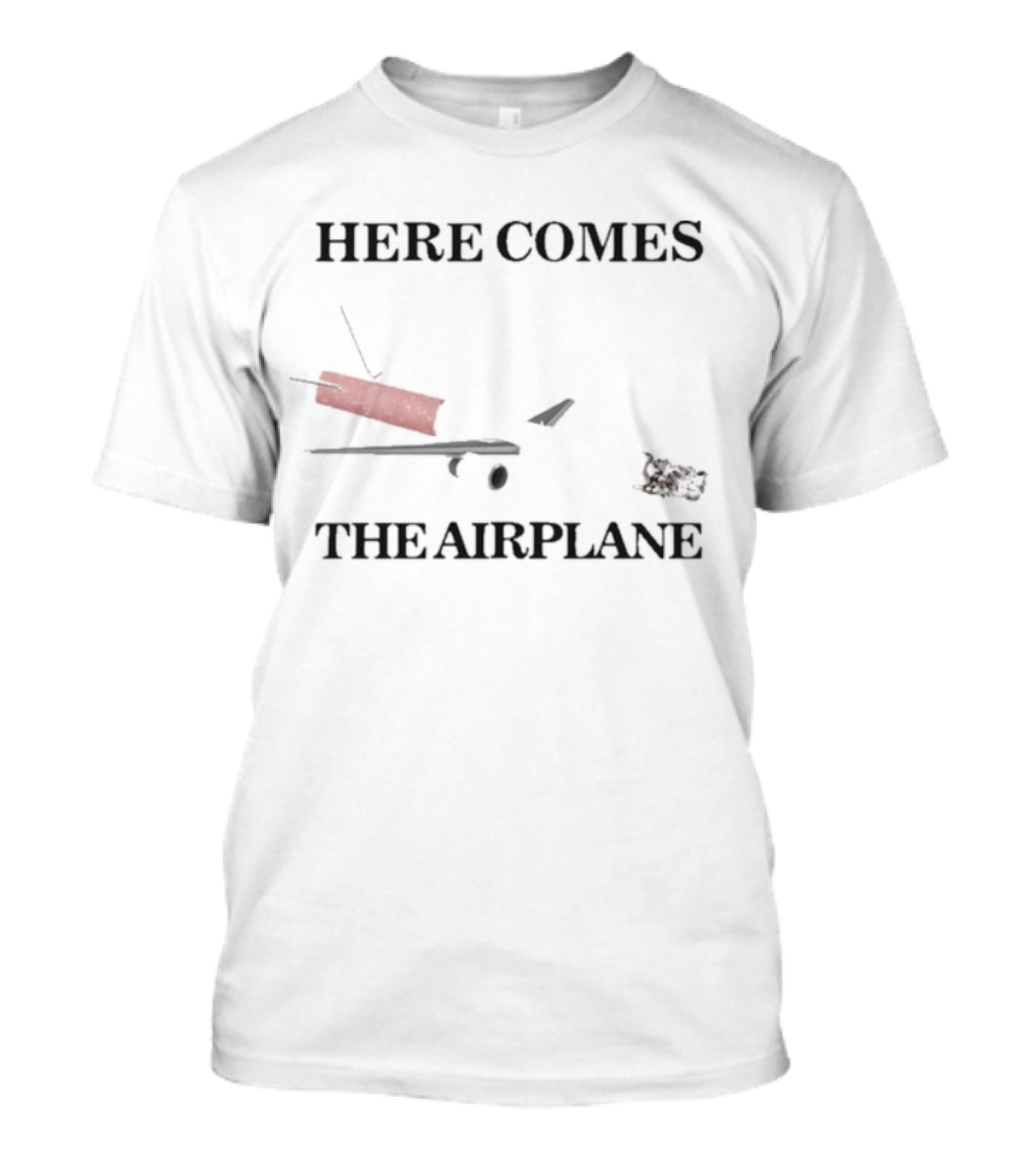 Here Comes The Airplane Cigarette Humor Classic Vintage Style T-Shirt