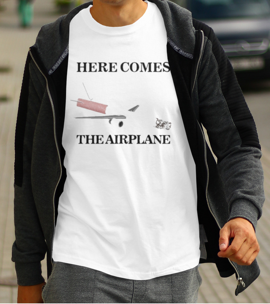 Here Comes The Airplane Cigarette Humor Classic Vintage Style T-Shirt