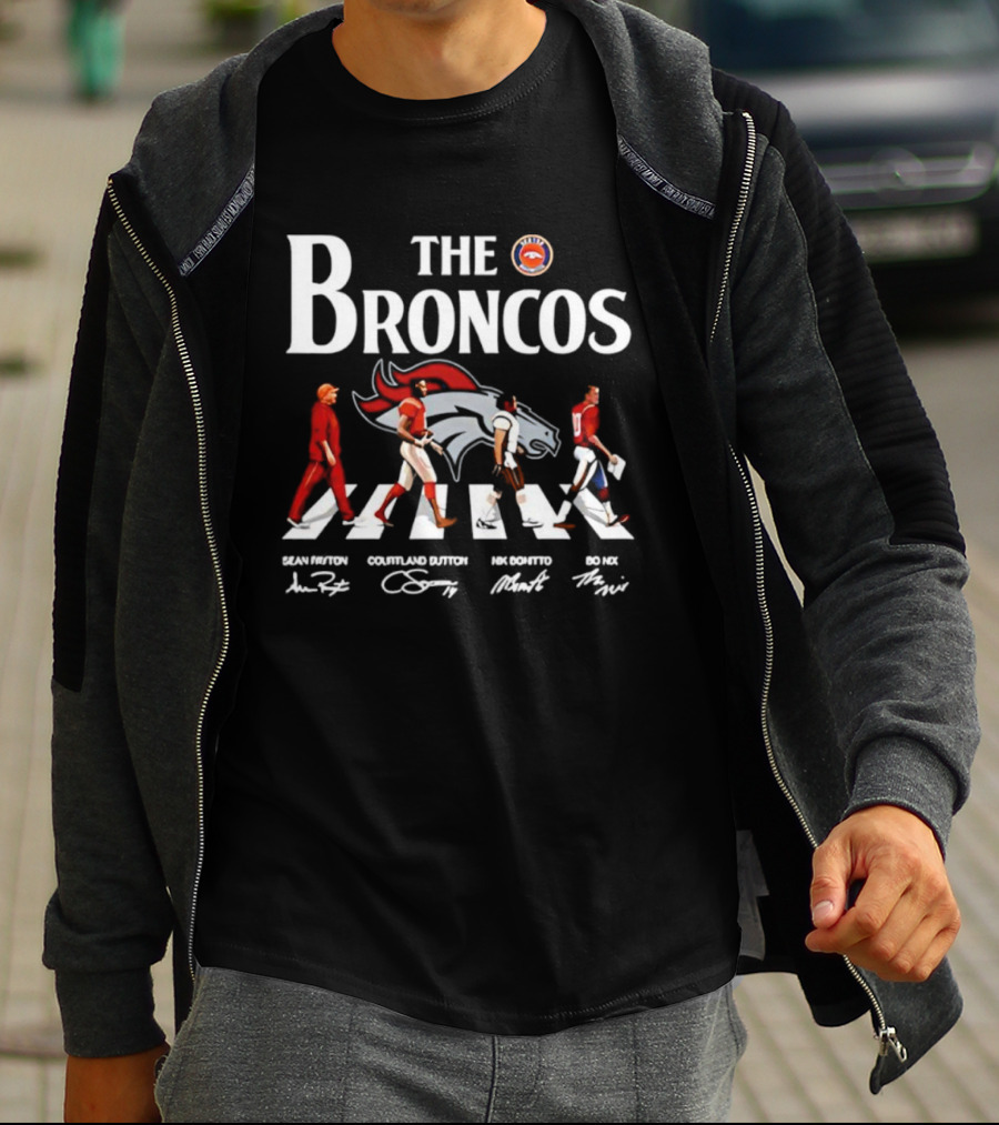 THE BRONCOS ABBEY ROAD WALK PLAYERS AUTOGRAPHS T-Shirt