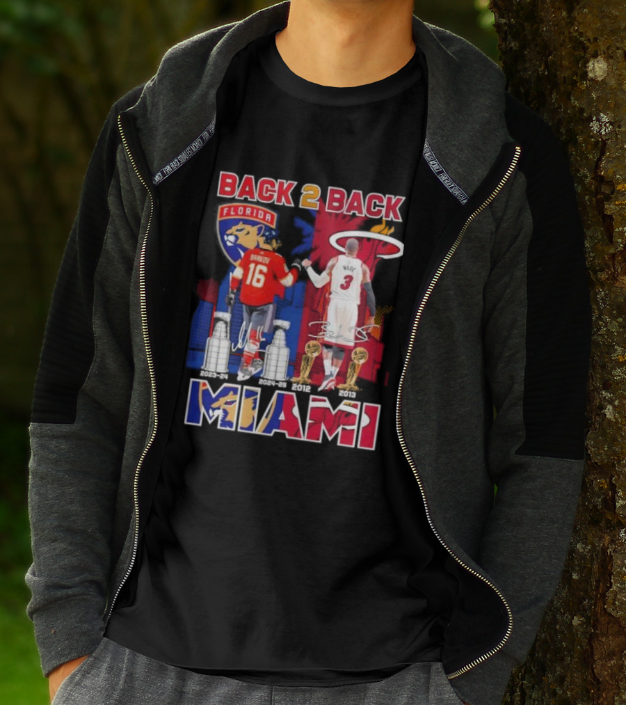 Back 2 Back Florida Panthers Miami Heat Miami Signatures T-Shirt