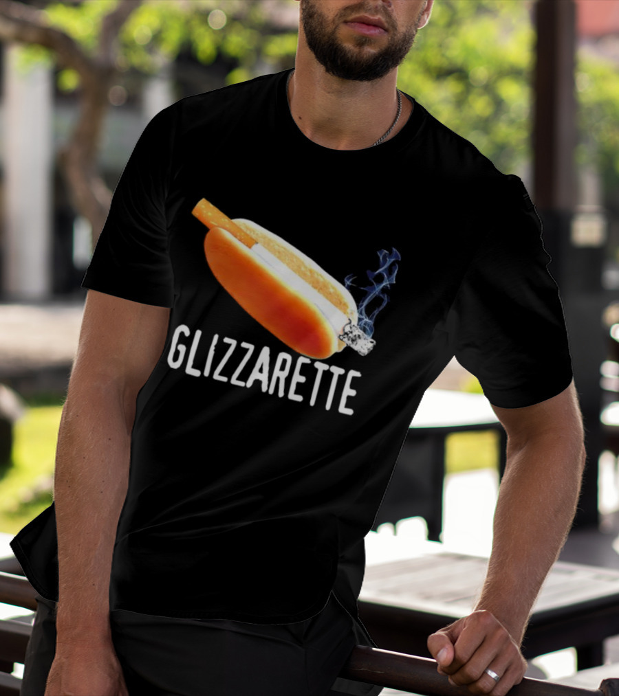 Glizzarette Hot Dog Cigarette Fusion Humor Novelty T-Shirt