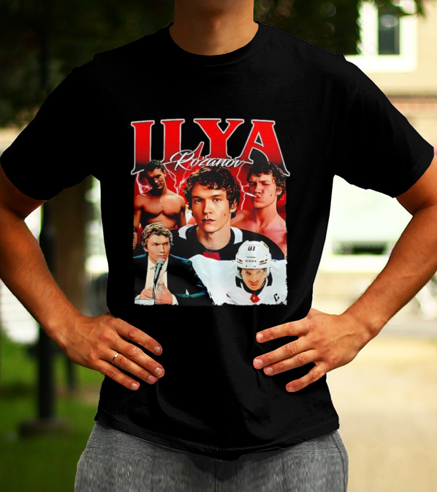 Ilya Rozanov Hockey Collage Retro Style T-Shirt