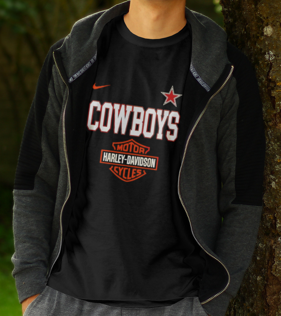 Cowboys Harley Davidson Motor Cycles Nike Star T-Shirt