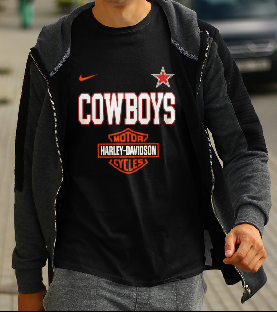Cowboys Harley Davidson Motor Cycles Nike Star T-Shirt