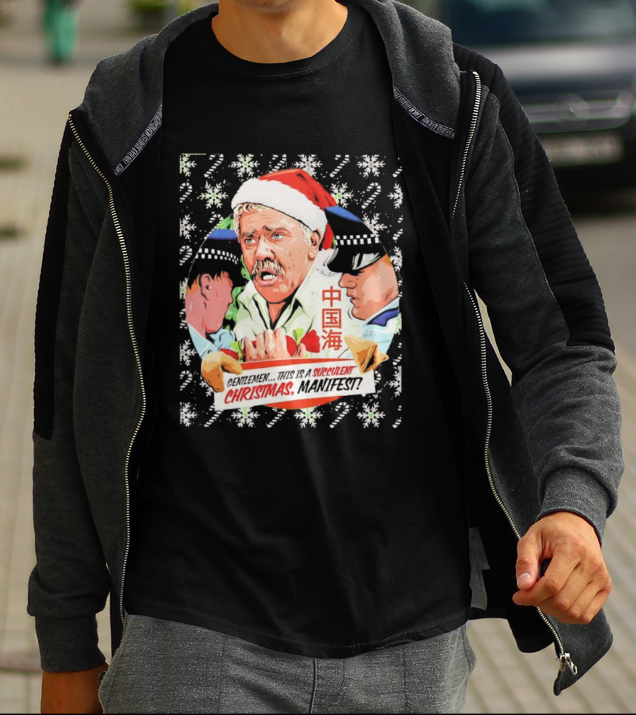 Succulent Chinese Christmas Manifest Gentleman Santa T-Shirt