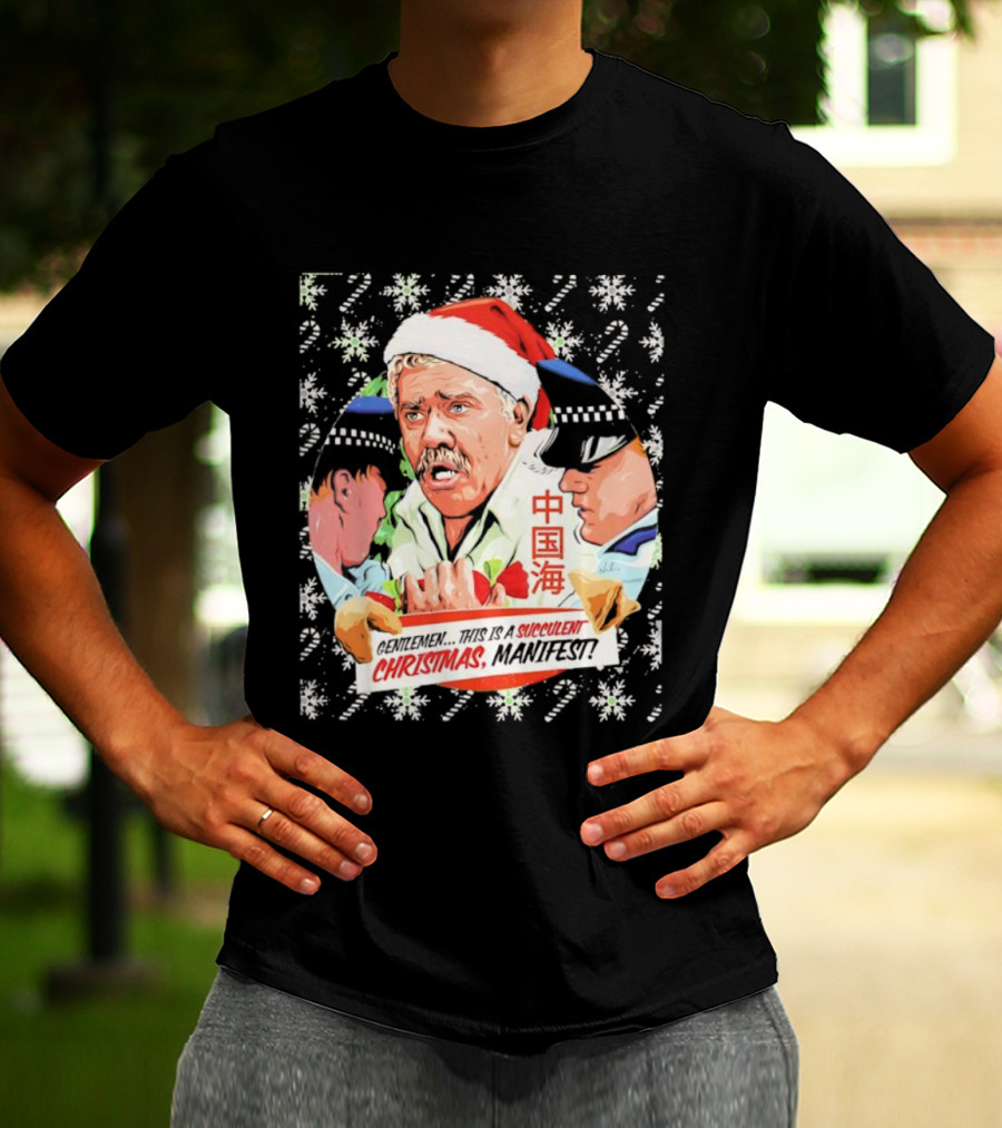 Succulent Chinese Christmas Manifest Gentleman Santa T-Shirt