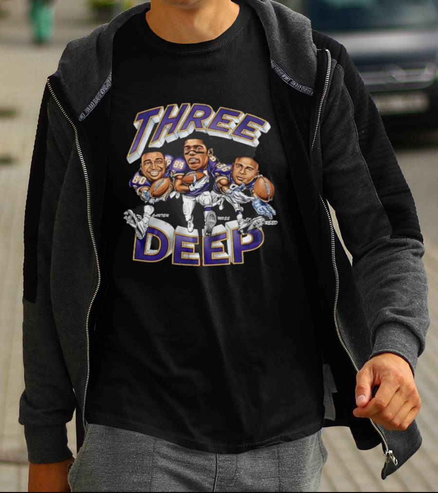 THREE DEEP Carter Moss Reed Football Trio T-Shirt