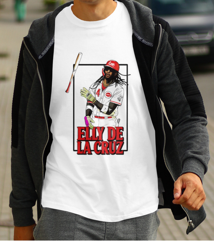 Elly De La Cruz Cincinnati Reds Baseball Player Bat Flip T-Shirt