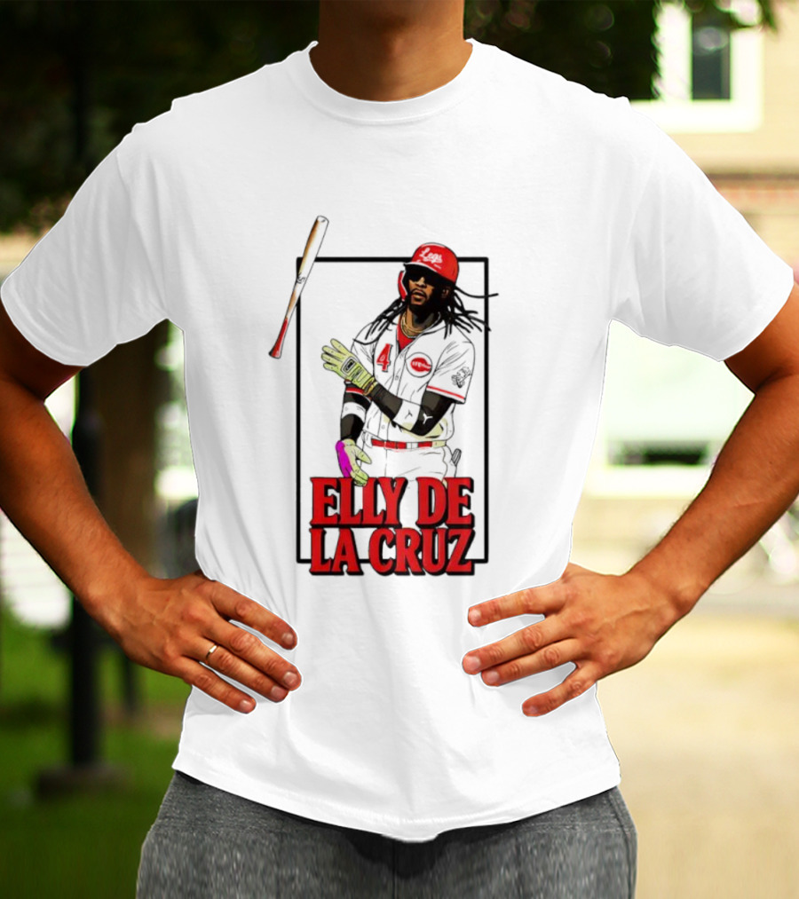 Elly De La Cruz Cincinnati Reds Baseball Player Bat Flip T-Shirt