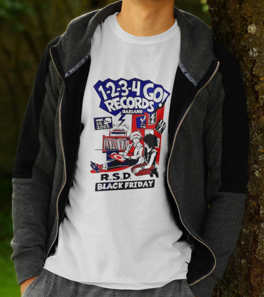1-2-3-4 Go Records Black Friday November 28th 2025 Oakland T-Shirt