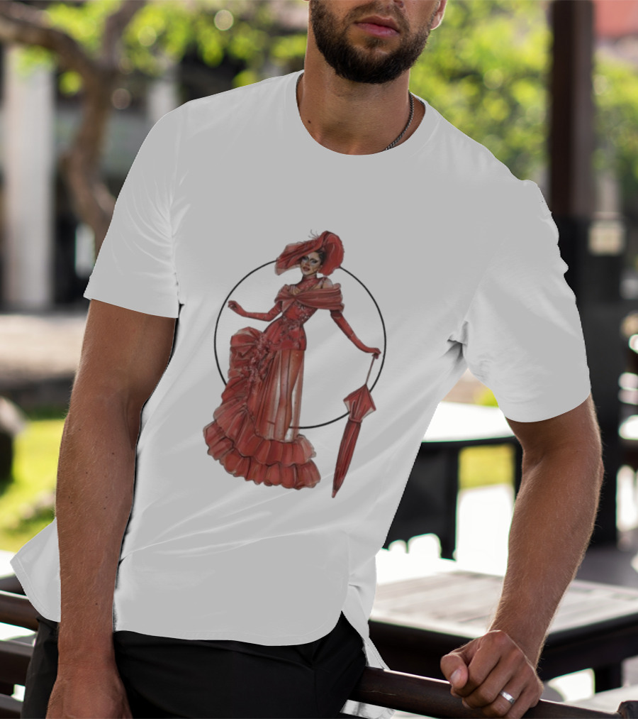 Sasha Colby Parasol Red Gown Elegance T-Shirt