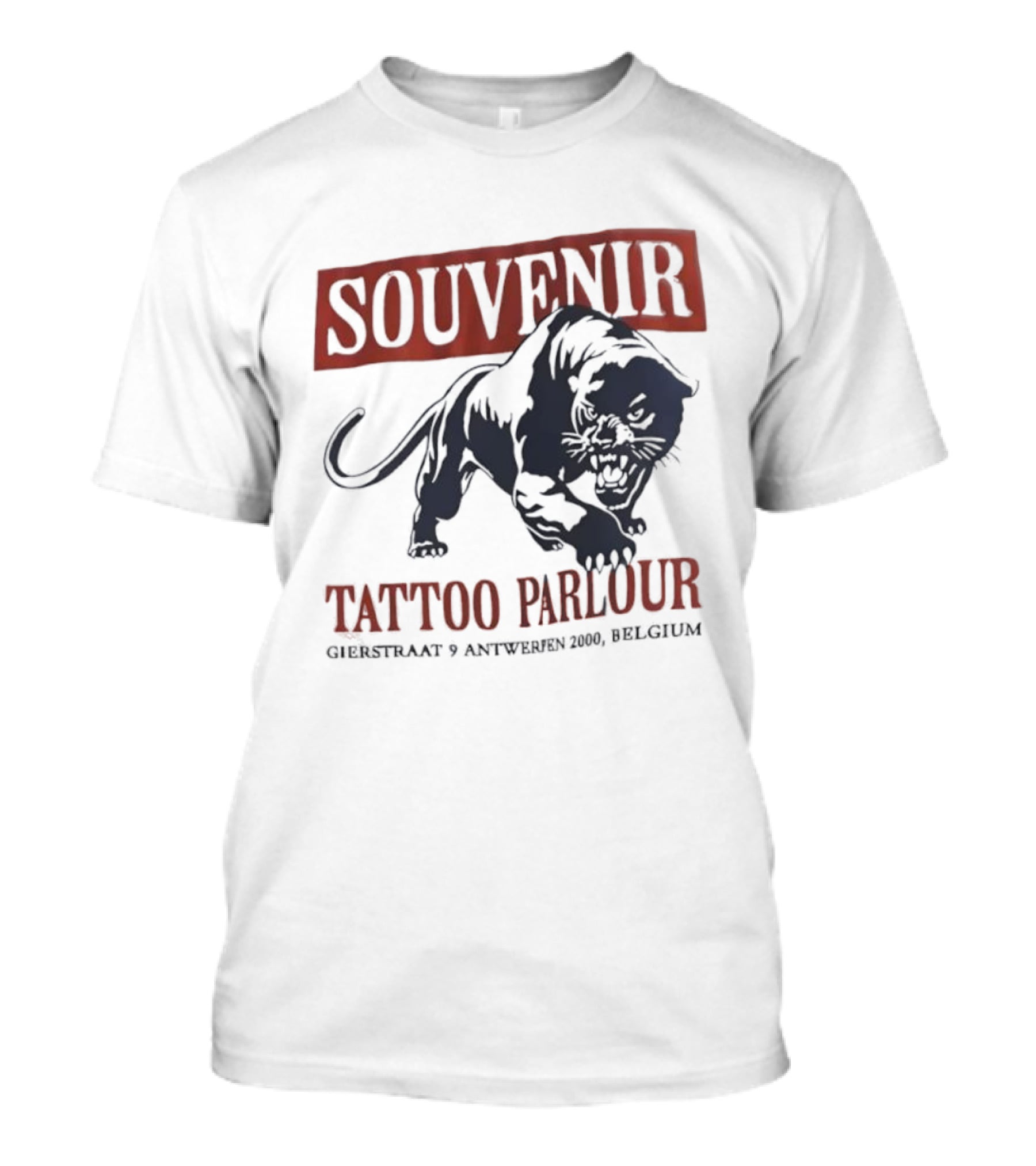 Souvenir Tattoo Parlour Gierstraat 9 Antwerp Belgium Tiger T-Shirt
