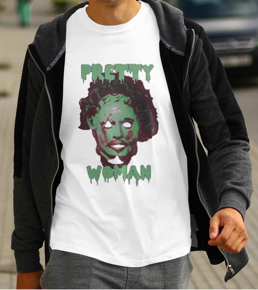 Pretty Woman Texas Chainsaw Massacre Horror Mask T-Shirt