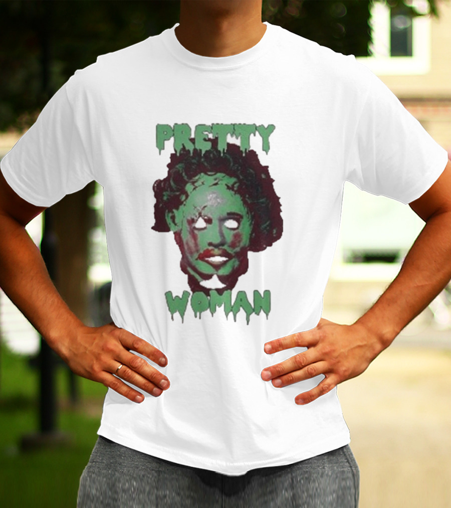 Pretty Woman Texas Chainsaw Massacre Horror Mask T-Shirt