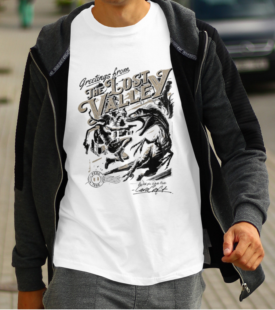 Greetings From The Lost Valley Tomb Raider Dinosaur Adventure T-Shirt