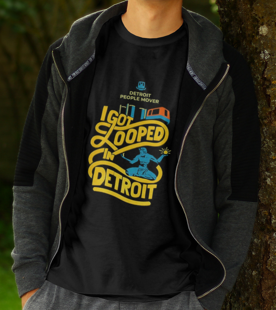 Detroit People Mover I Got Looped Spirit Of Detroit T-Shirt