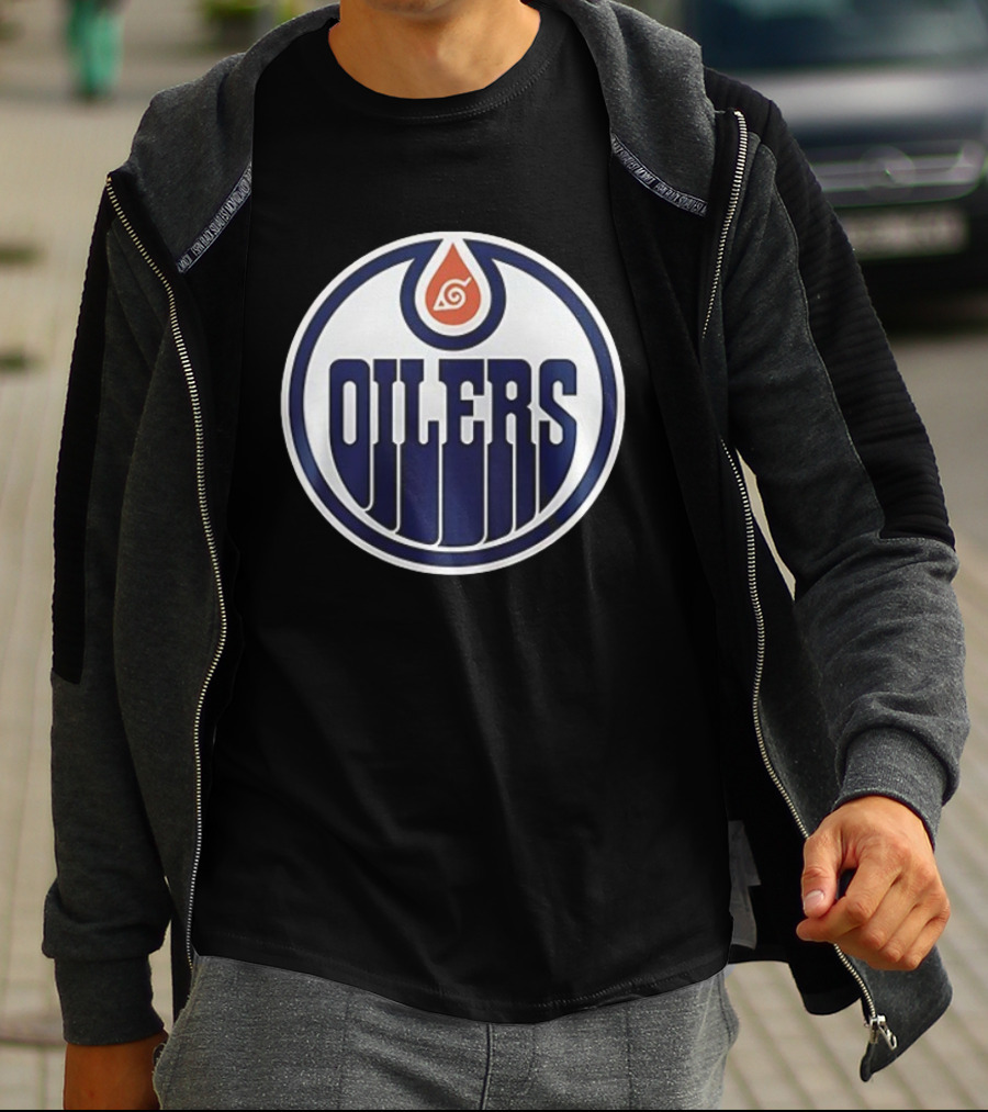 Edmonton Oilers Naruto Shippuden Konoha Collaboration T-Shirt