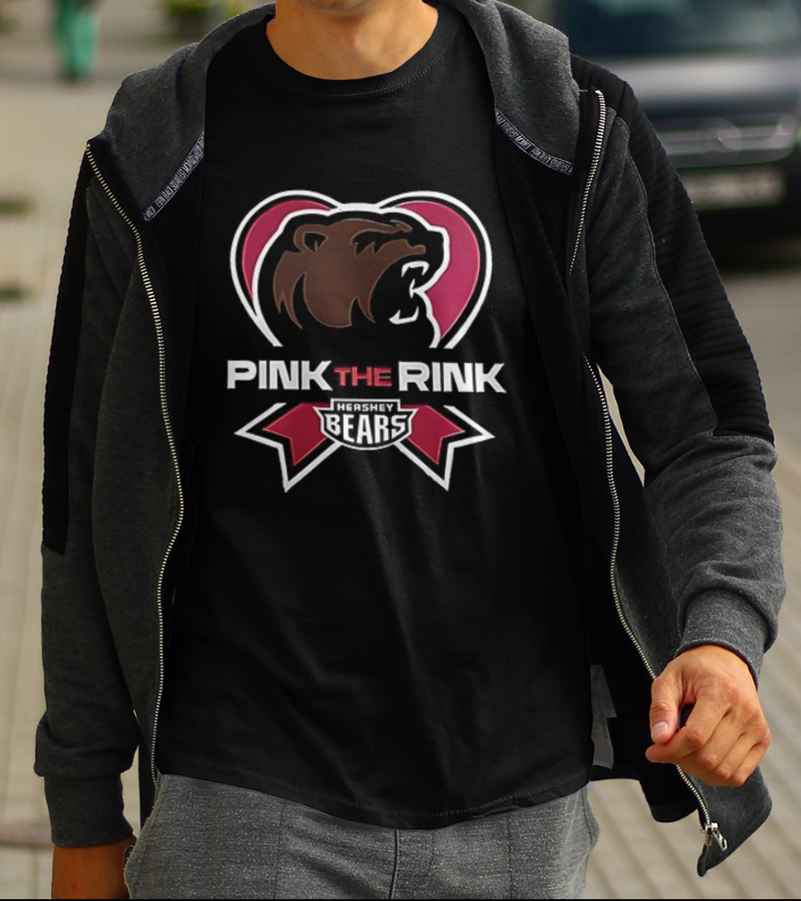 Hershey Bears Pink The Rink Event Heart Ribbon T-Shirt
