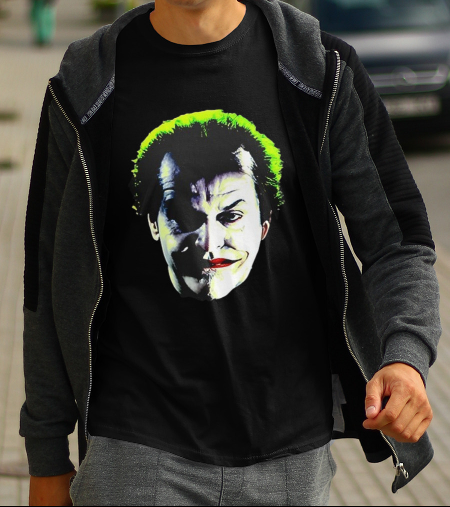 Jack Nicholson Joker Green Hair Batman Villain Face T-Shirt