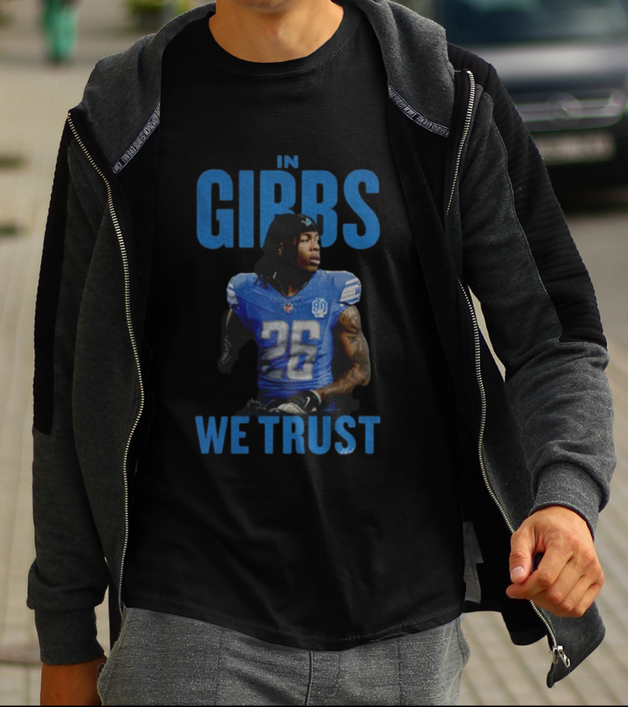 Jahmyr Gibbs Detroit Lions In Gibbs We Trust NFL Football 2025 Player 26 T-Shirt