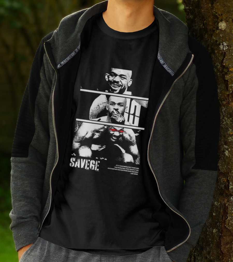 Jones Jones Savage Red Glove Fighter Portrait T-Shirt