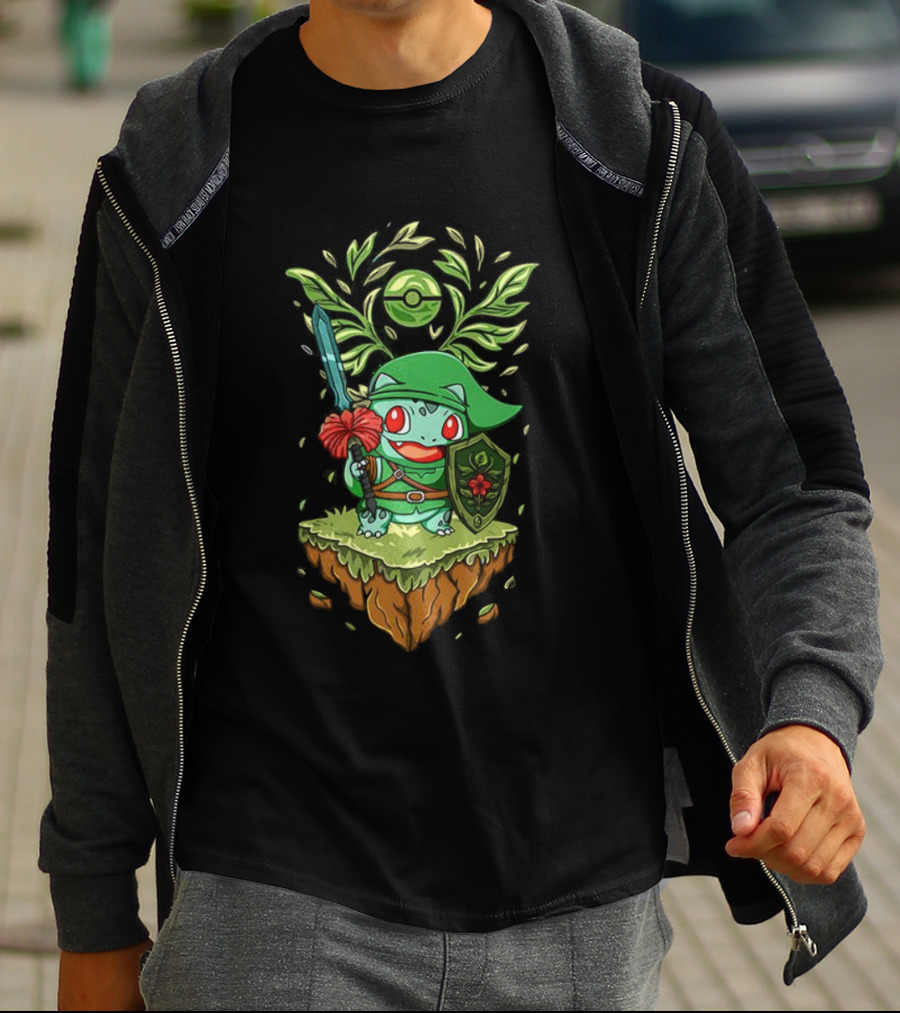 Legend Of Grass Bulbasaur Pokémon And Zelda Fusion T-Shirt