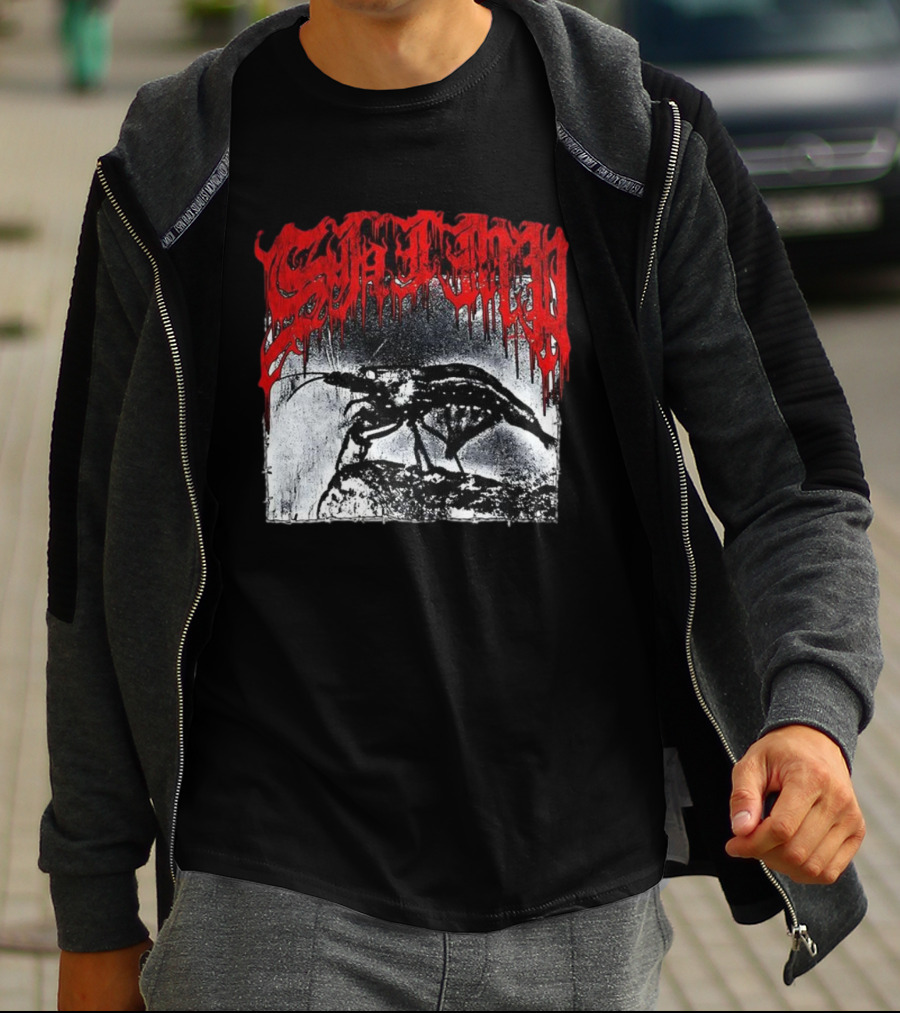 Death Metal Shrimp Lover Retro Horror Style T-Shirt