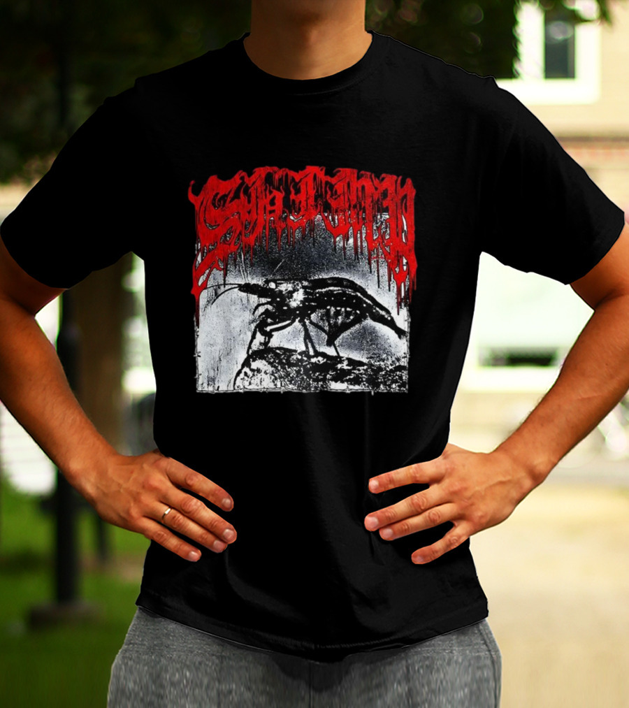 Death Metal Shrimp Lover Retro Horror Style T-Shirt