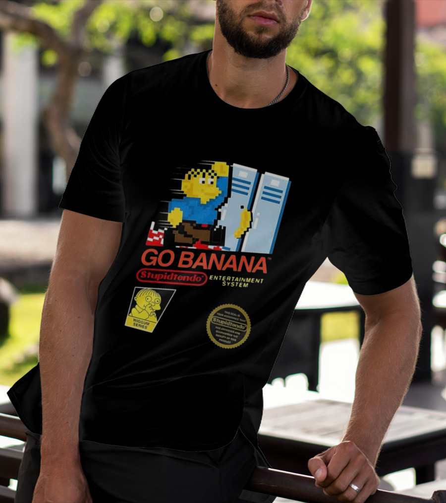 Go Banana Stupidtendo Entertainment System 8-Bit Wiggum Series T-Shirt
