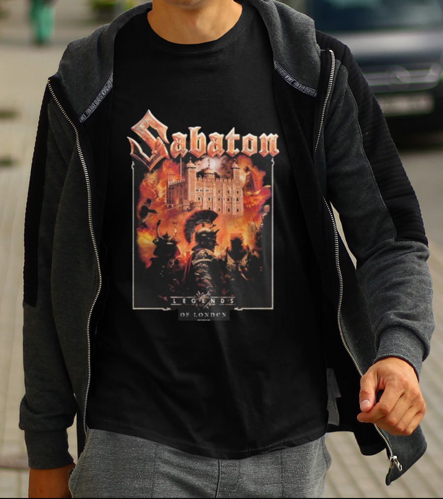 Sabaton Legendary Tour Europe 2025 Legends Of London Tower Warriors Flames T-Shirt