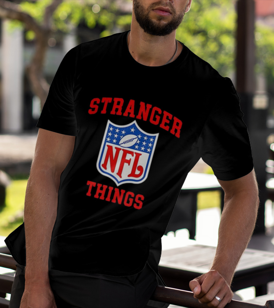 Stranger Things NFL Mashup Collaboration Sports Fans Nostalgia Apparel T-Shirt