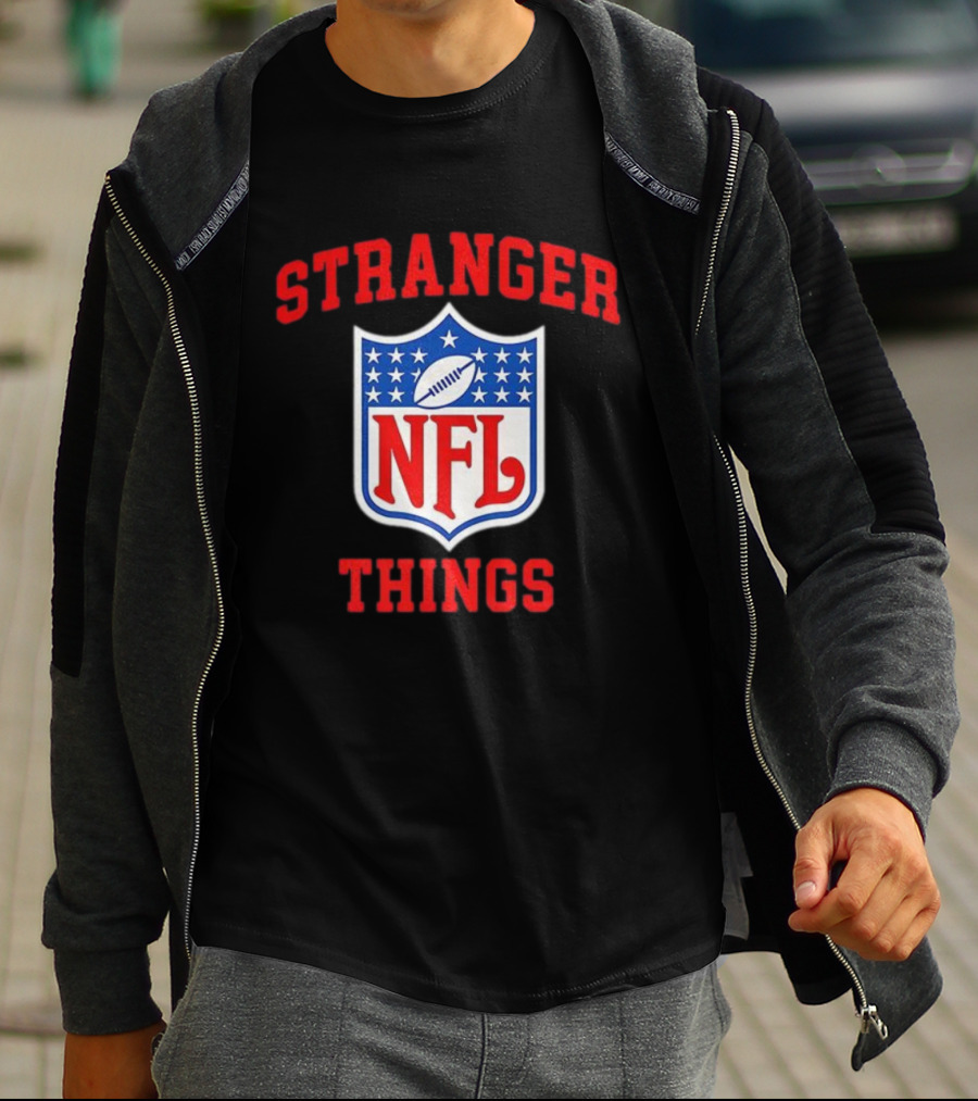 Stranger Things NFL Mashup Collaboration Sports Fans Nostalgia Apparel T-Shirt