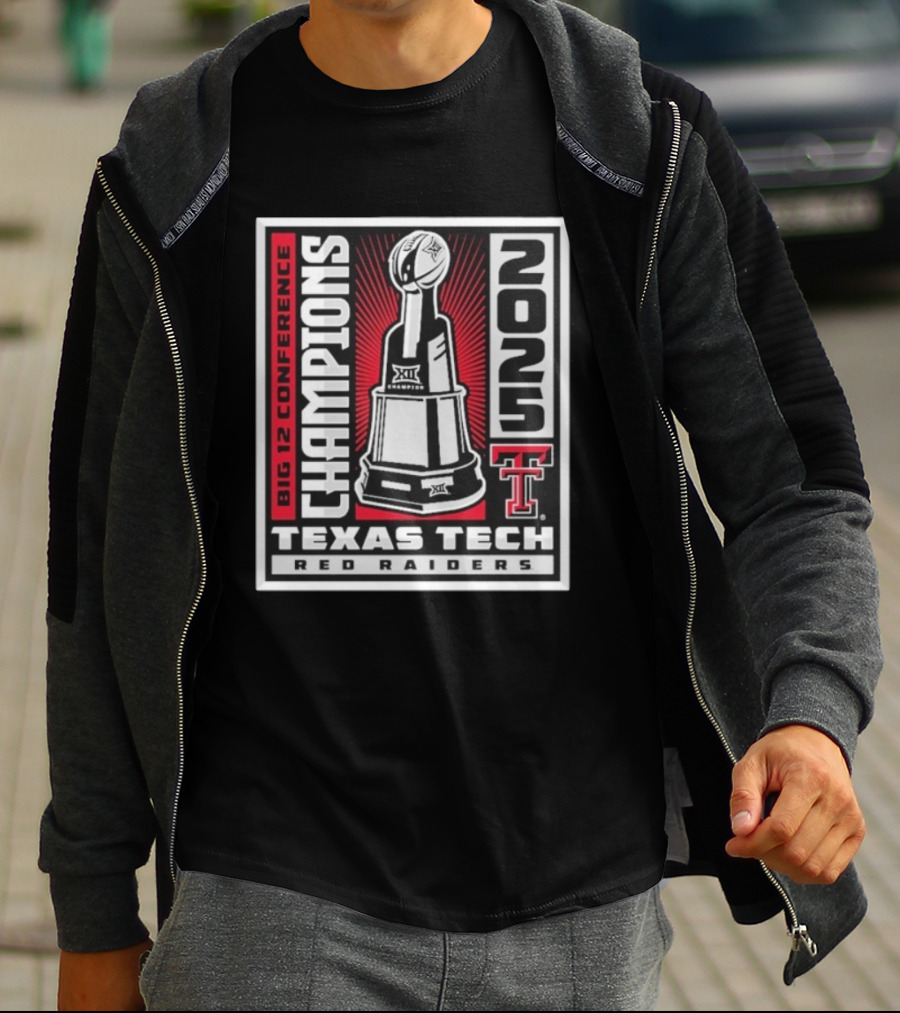 Texas Tech Red Raiders 2025 Big 12 Conference Champions Trophy Winner T-Shirt