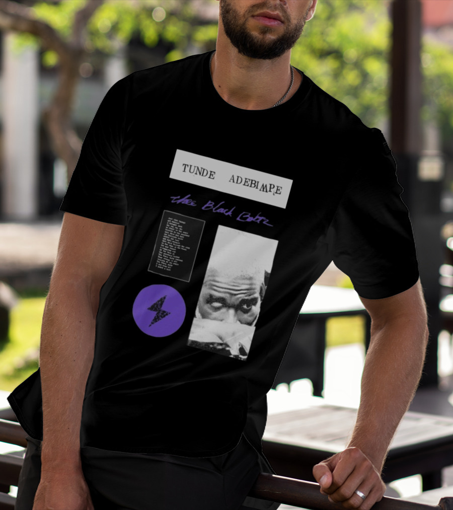 Tunde Adebimpe Thee Black Boltz Just Above Thunder Purple Lightning T-Shirt