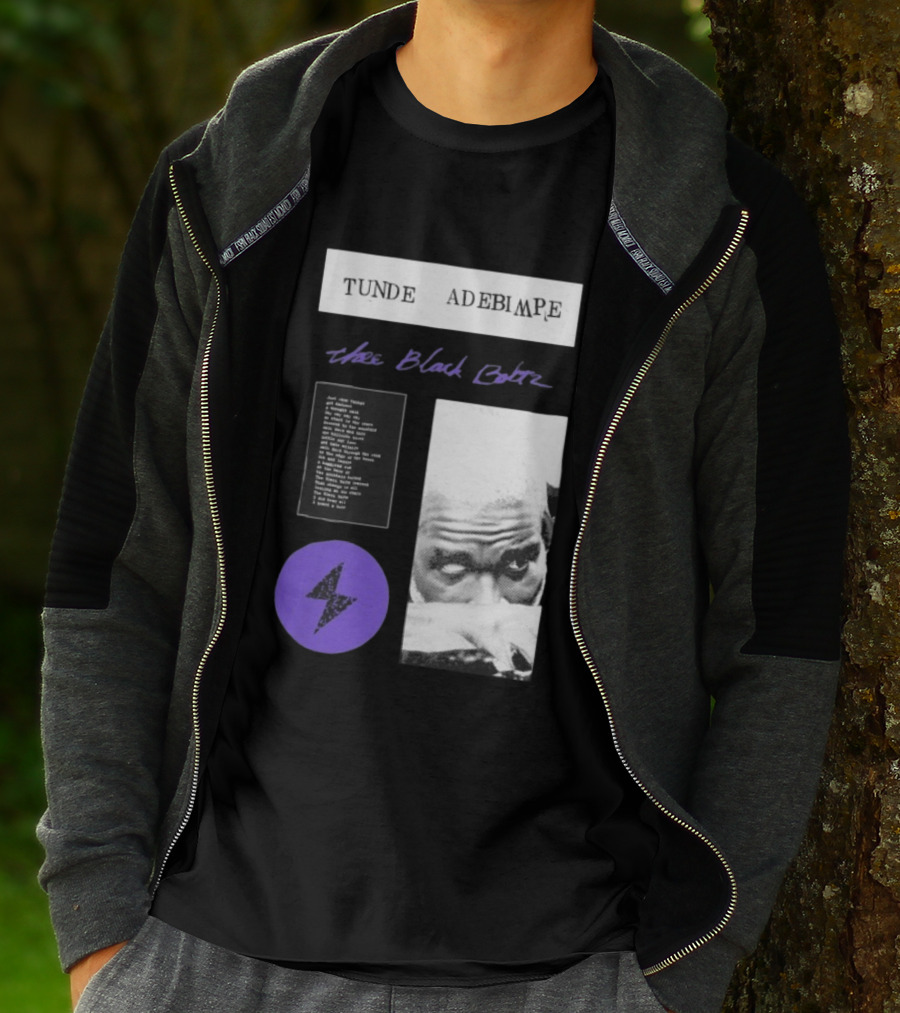 Tunde Adebimpe Thee Black Boltz Just Above Thunder Purple Lightning T-Shirt