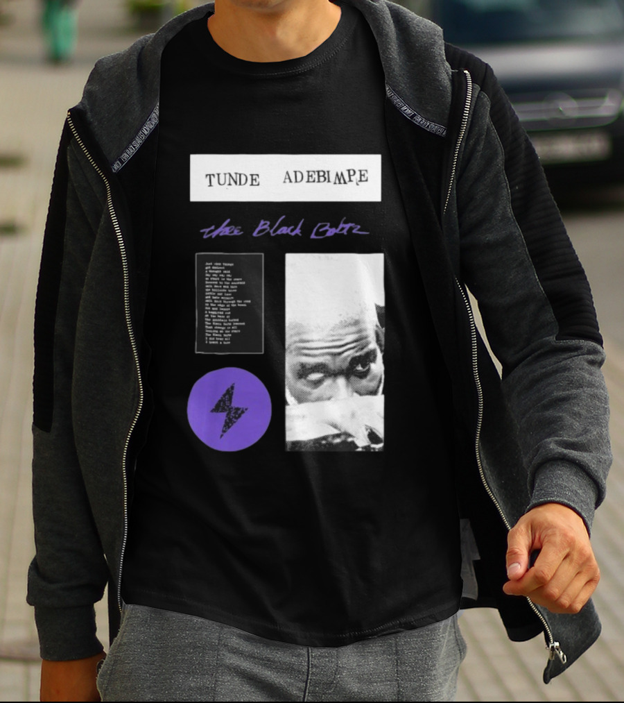 Tunde Adebimpe Thee Black Boltz Just Above Thunder Purple Lightning T-Shirt