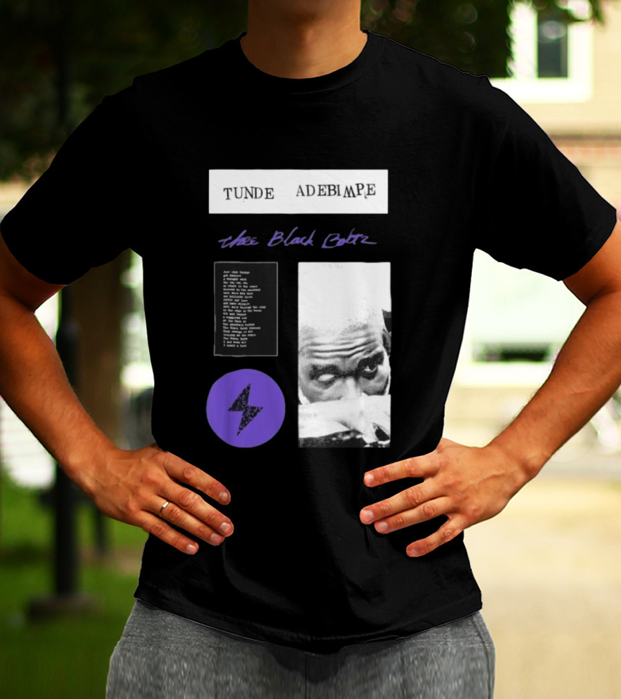 Tunde Adebimpe Thee Black Boltz Just Above Thunder Purple Lightning T-Shirt