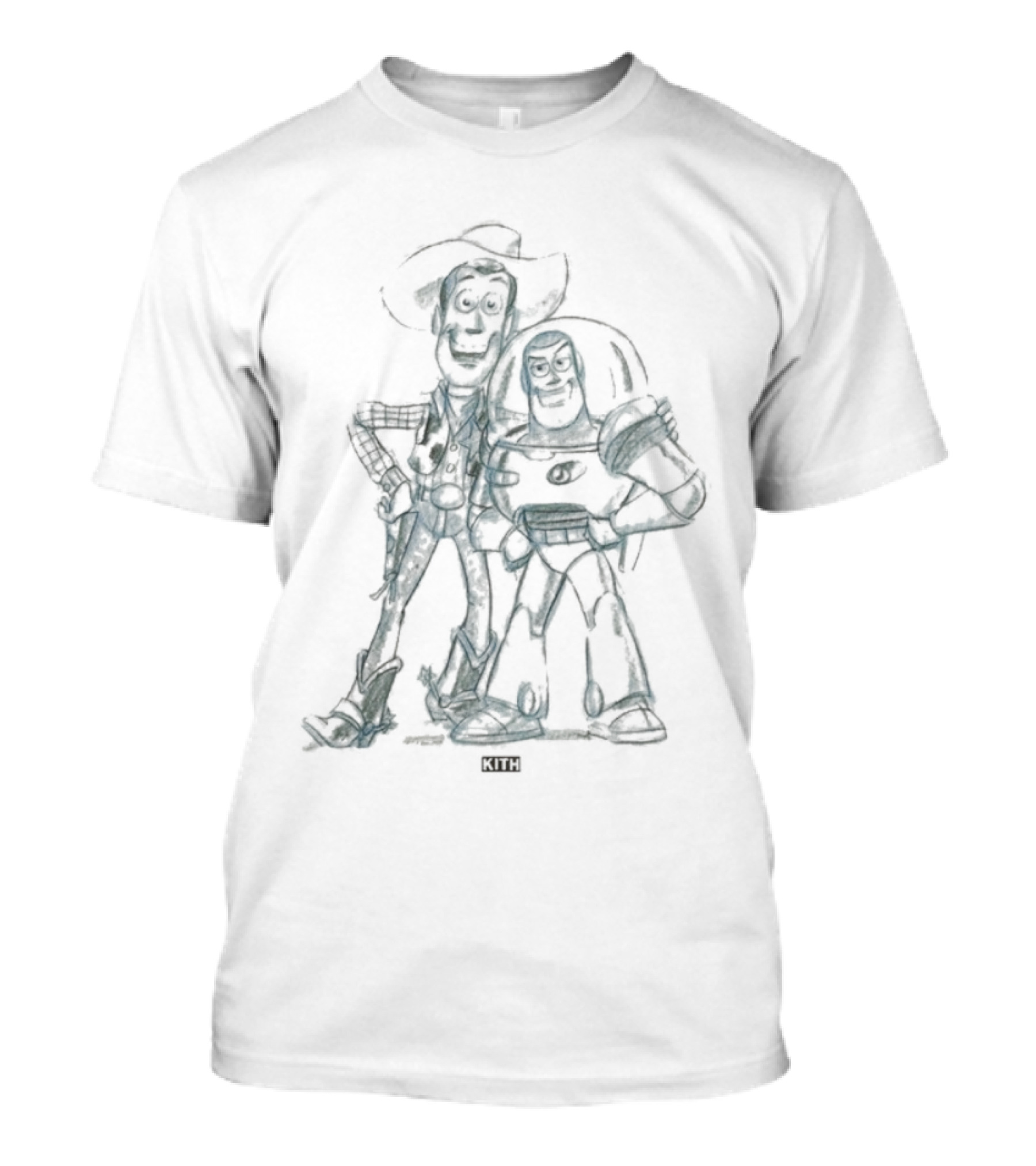 Kith For Pixar Toy Story Sketch Woody Buzz T-Shirt