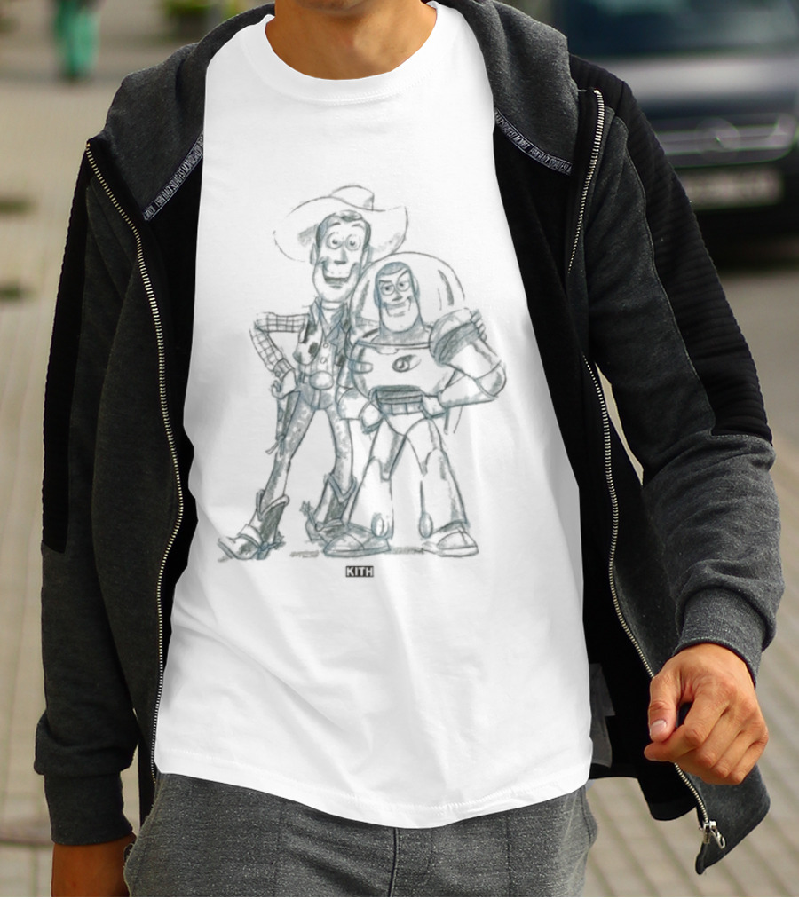 Kith For Pixar Toy Story Sketch Woody Buzz T-Shirt